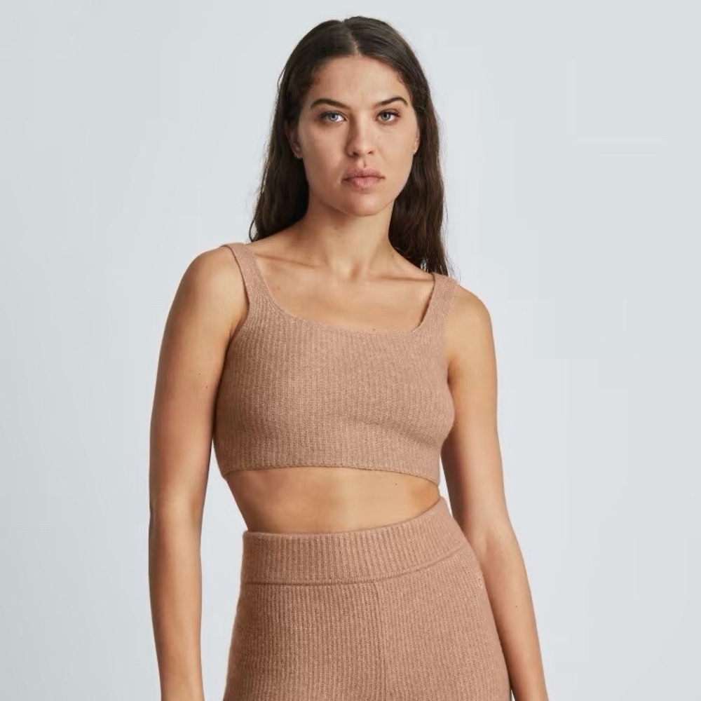 NWT! Everlane Cozy-Stretch Cropped Wool Tank - Camel - Size Small